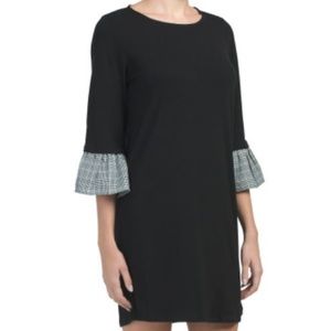 Pleione Black Dress with Gray Accents